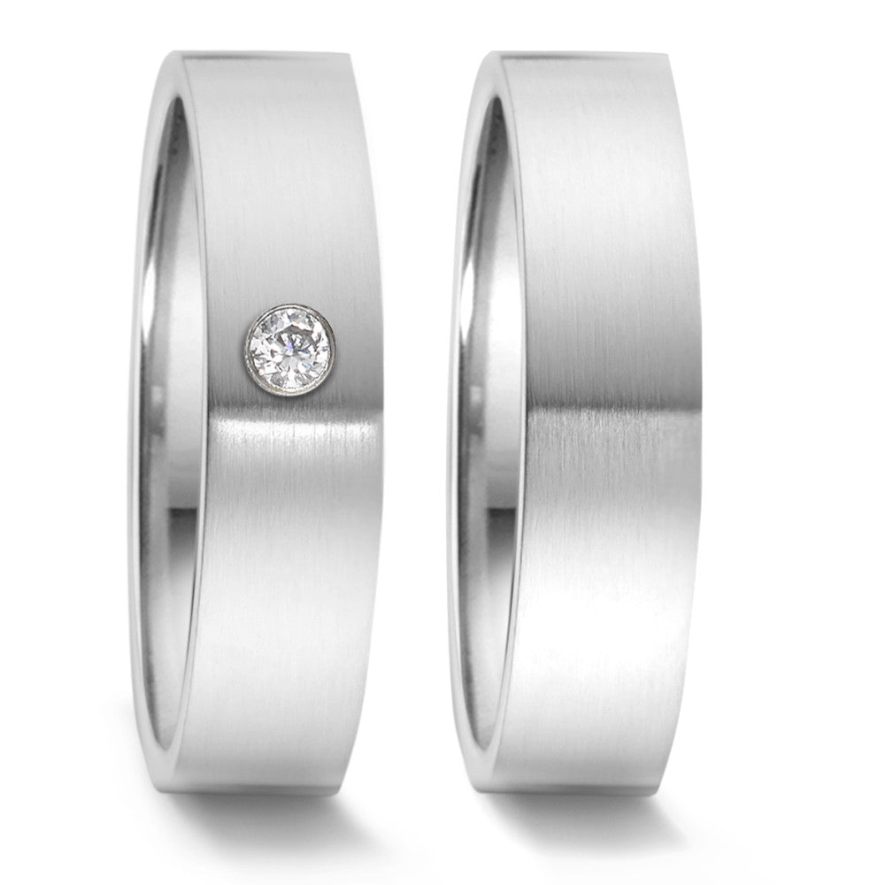 obrączka partnerska stal nierdzewna Diament 0.04 ct, tw-si