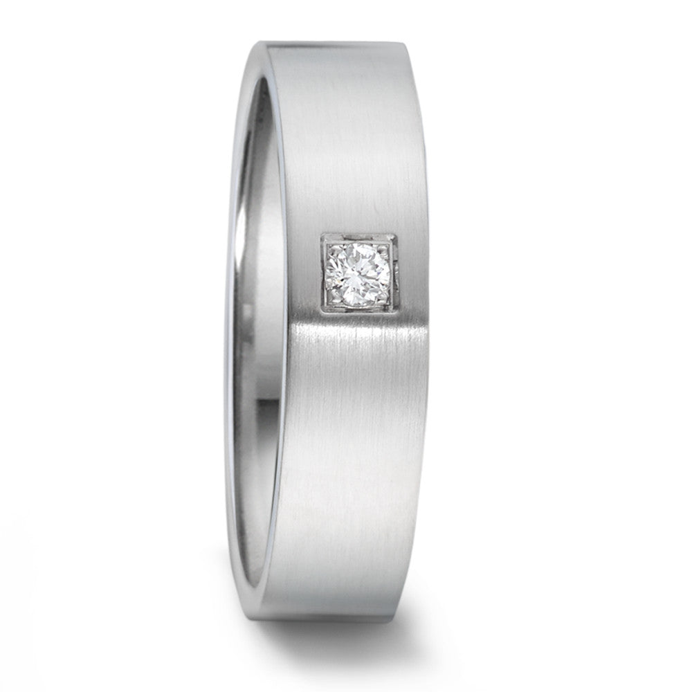 obrączka partnerska stal nierdzewna Diament 0.06 ct, tw-si