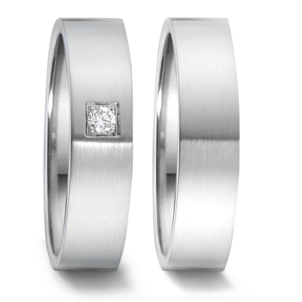 obrączka partnerska stal nierdzewna Diament 0.06 ct, tw-si