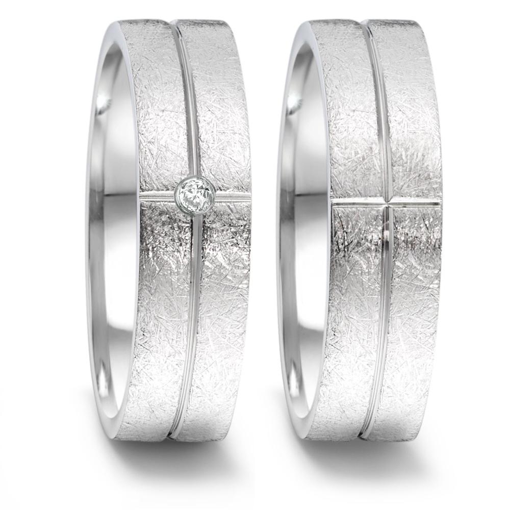 obrączka partnerska stal nierdzewna Diament 0.02 ct, tw-si