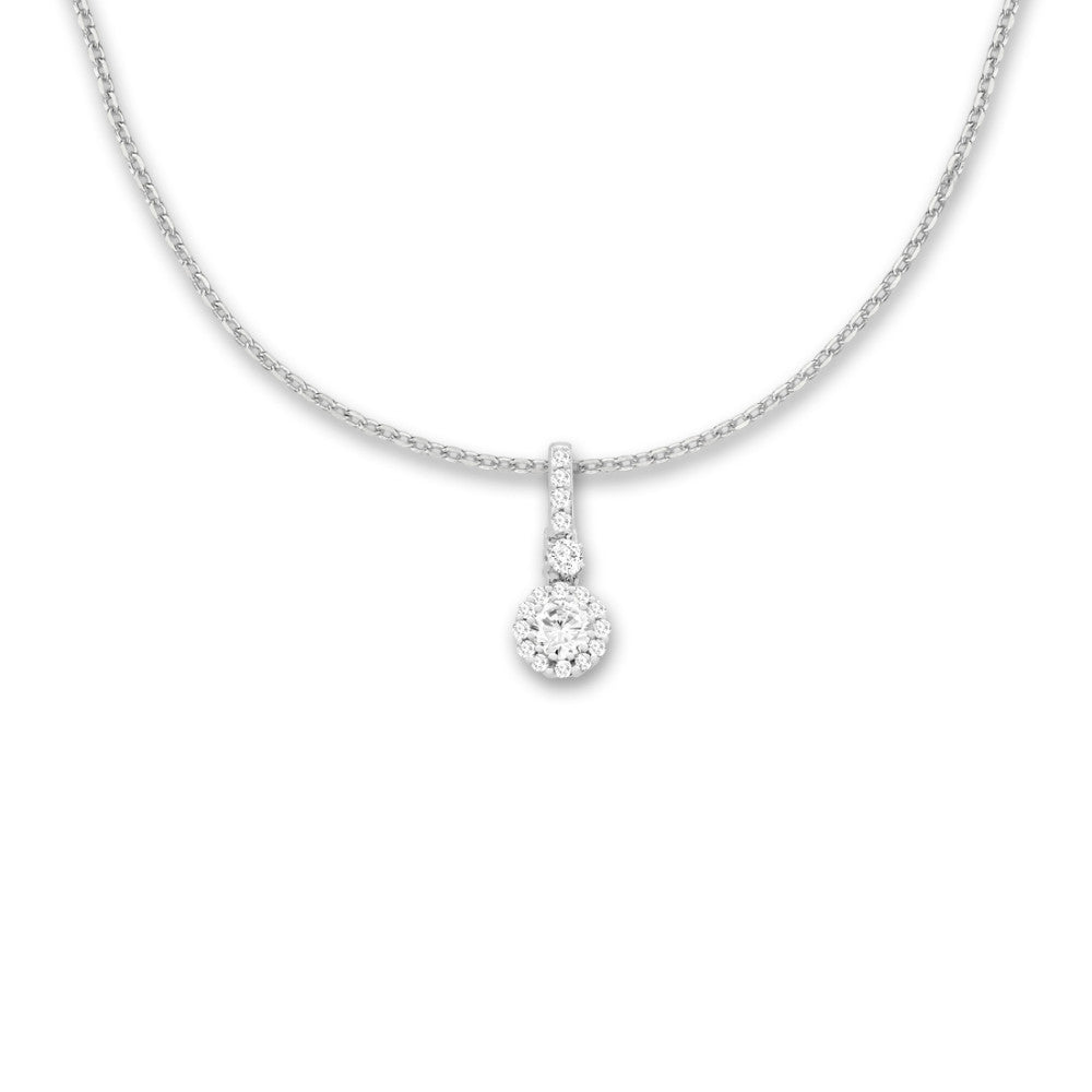 wisiorek złoto białe 750/18 K Diament 0.25 ct, w-si