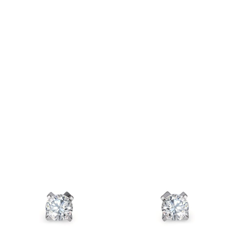 kolczyki wkrętki złoto białe 750/18 K Diament 0.20 ct, 2 kamienie, w-si