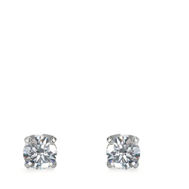 kolczyki wkrętki złoto białe 750/18 K Diament 0.30 ct, 2 kamienie, w-si