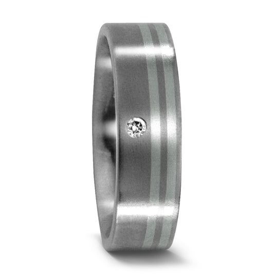 obrączka partnerska tytan, platyna 950 Diament 0.02 ct, w-si