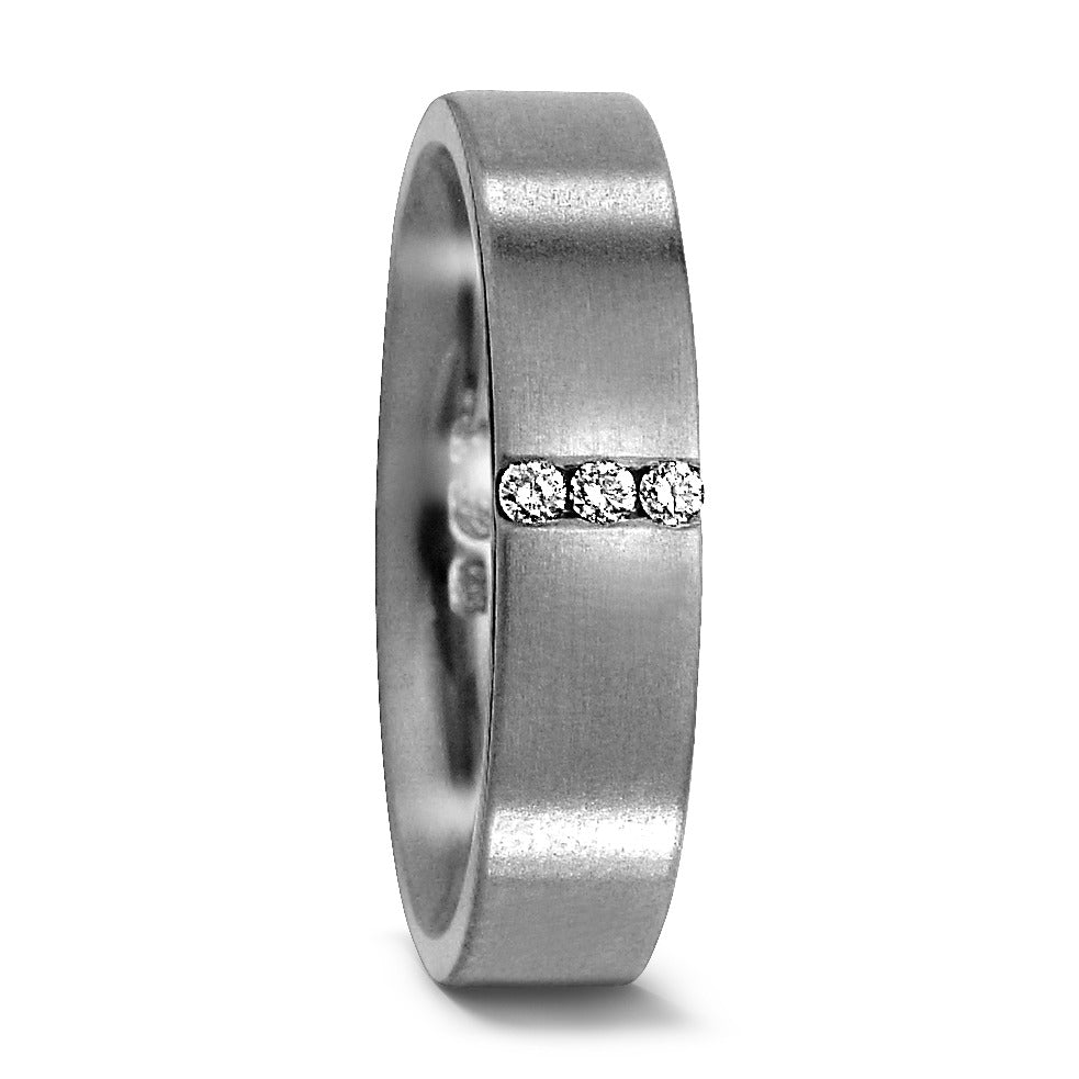 obrączka partnerska tytan Diament 0.03 ct, 3 kamienie, w-si