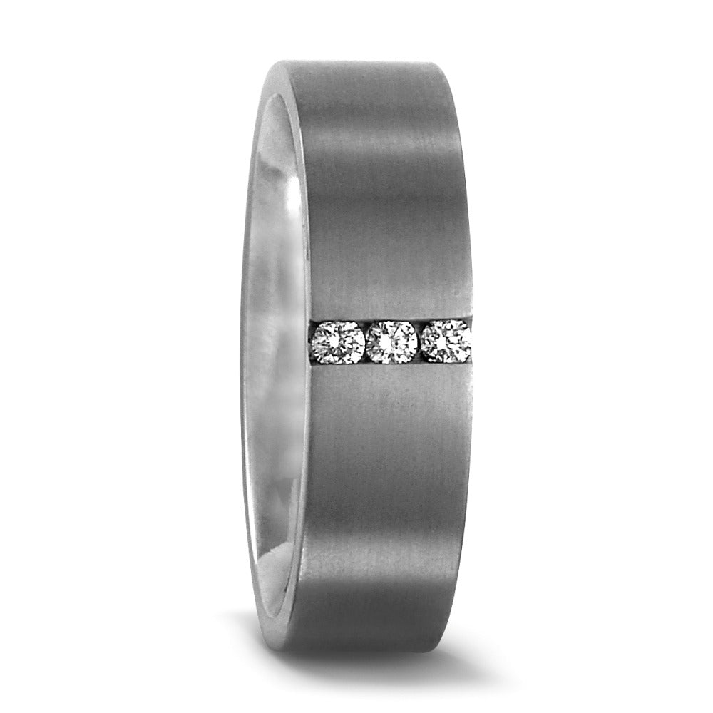 obrączka partnerska tytan Diament 0.06 ct, 3 kamienie, w-si