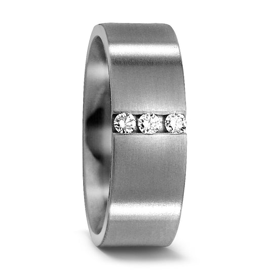 obrączka partnerska tytan Diament 0.09 ct, 3 kamienie, w-si