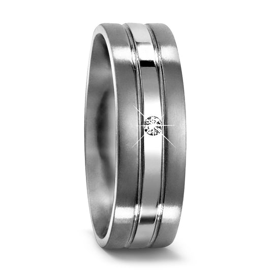 obrączka partnerska tytan Diament 0.02 ct, w-si