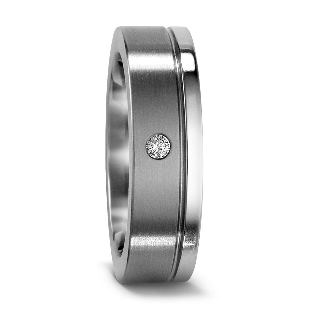 obrączka partnerska tytan Diament 0.03 ct, w-si