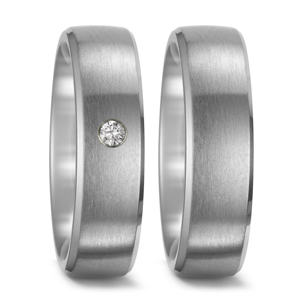 obrączka partnerska tytan Diament 0.03 ct, w-si