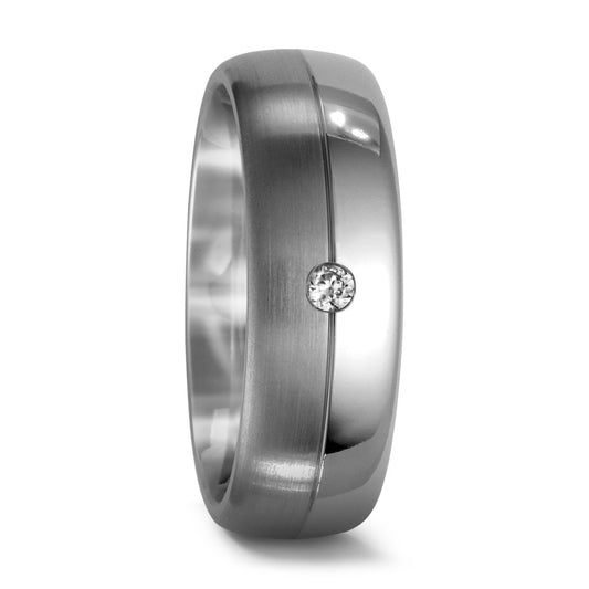 obrączka partnerska tytan Diament 0.02 ct, w-si