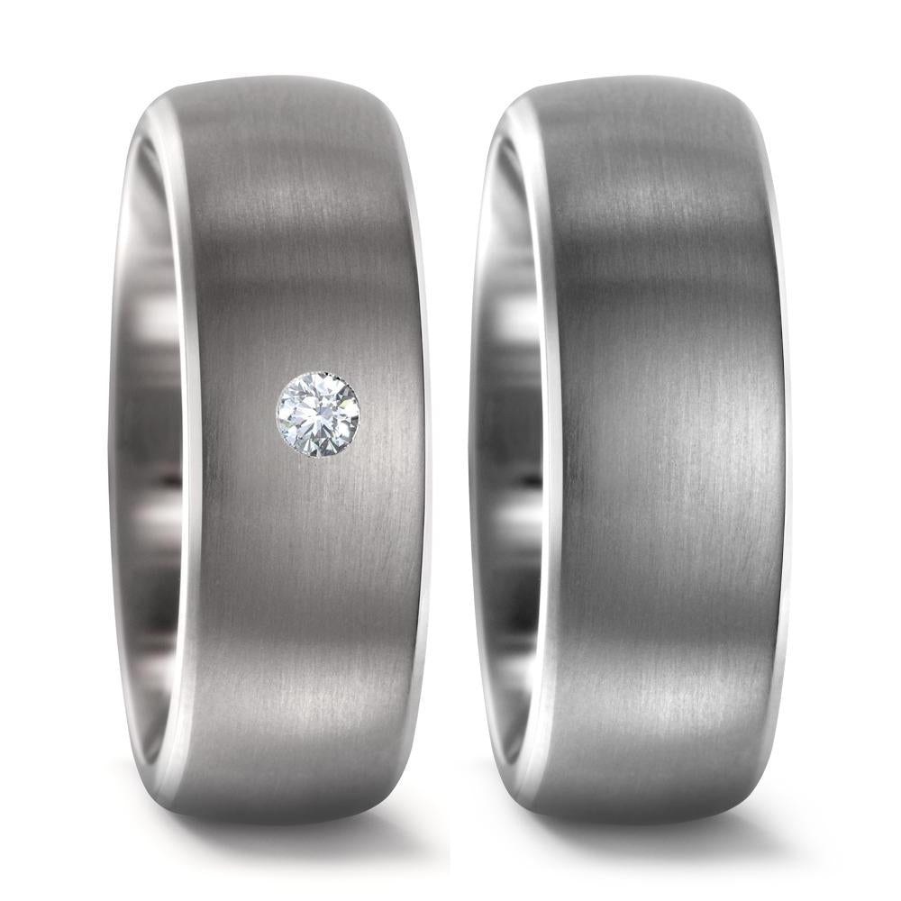 obrączka partnerska tytan Diament 0.03 ct, w-si