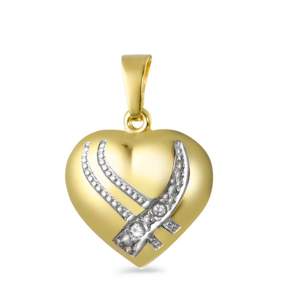 wisiorek złoto żółte 750/18 K Diament 0.02 ct, 2 kamienie, w-si Serce