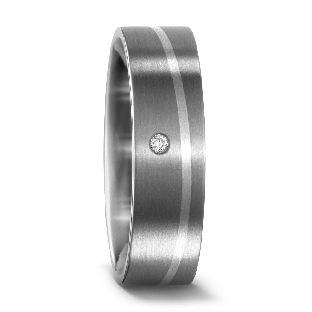 obrączka partnerska tytan, pallad 950 Diament 0.02 ct, w-si