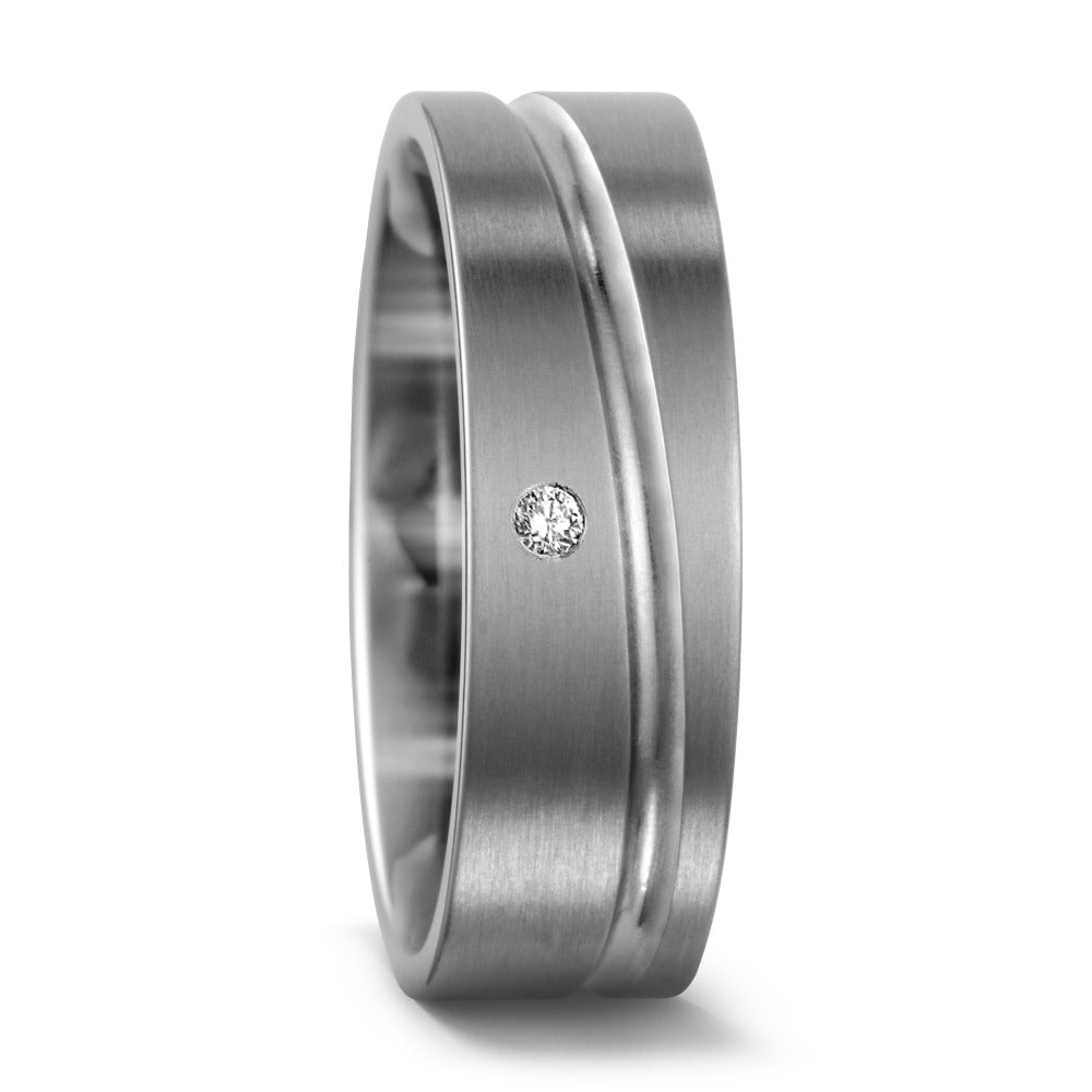 obrączka partnerska tytan Diament 0.02 ct, w-si