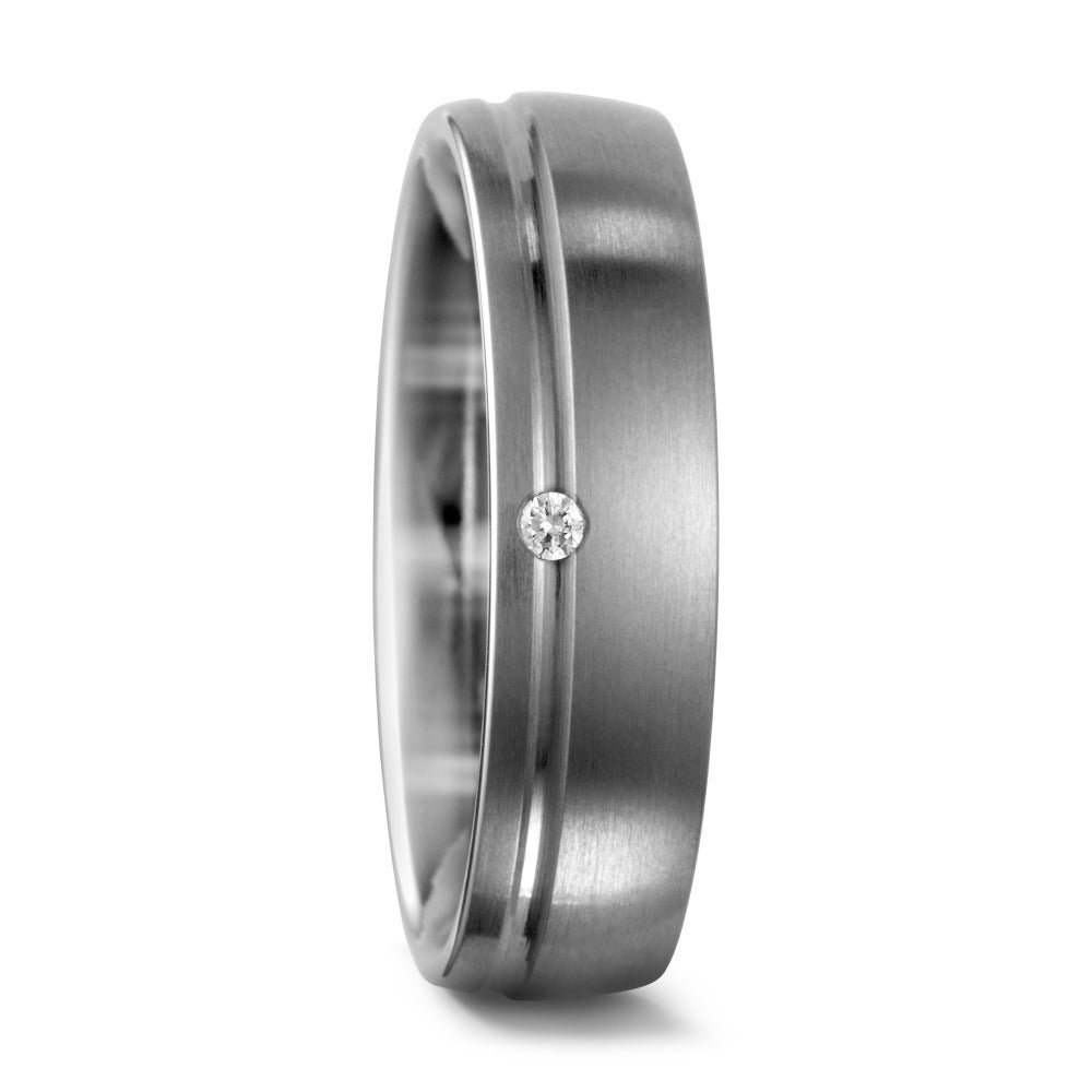 obrączka partnerska tytan Diament 0.02 ct, w-si