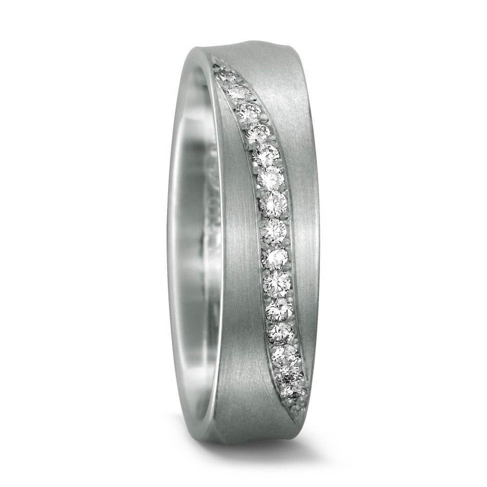 obrączka partnerska platyna 950 Diament 0.15 ct, 15 kamienie, tw-si