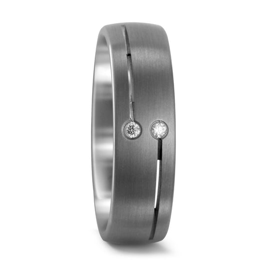 obrączka partnerska tytan Diament 0.03 ct, 2 kamienie, w-si