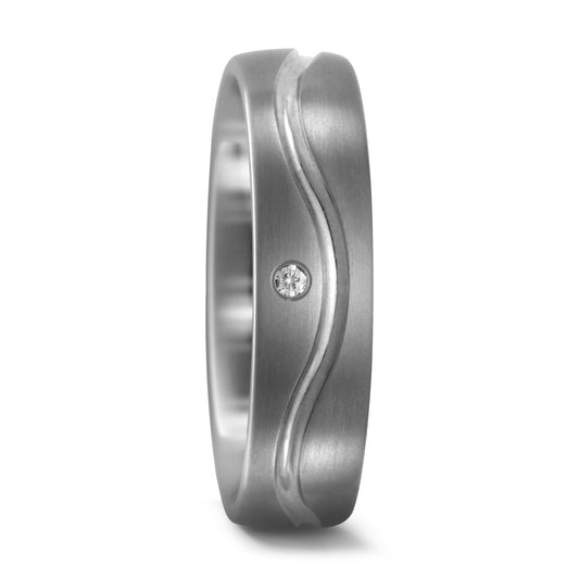 obrączka partnerska tytan Diament 0.02 ct, w-si