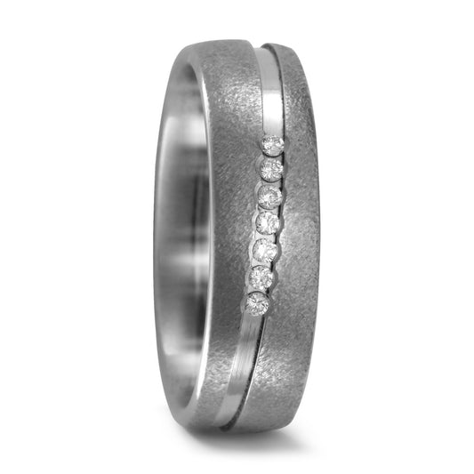 obrączka partnerska tytan Diament 0.07 ct, 7 kamienie, w-si