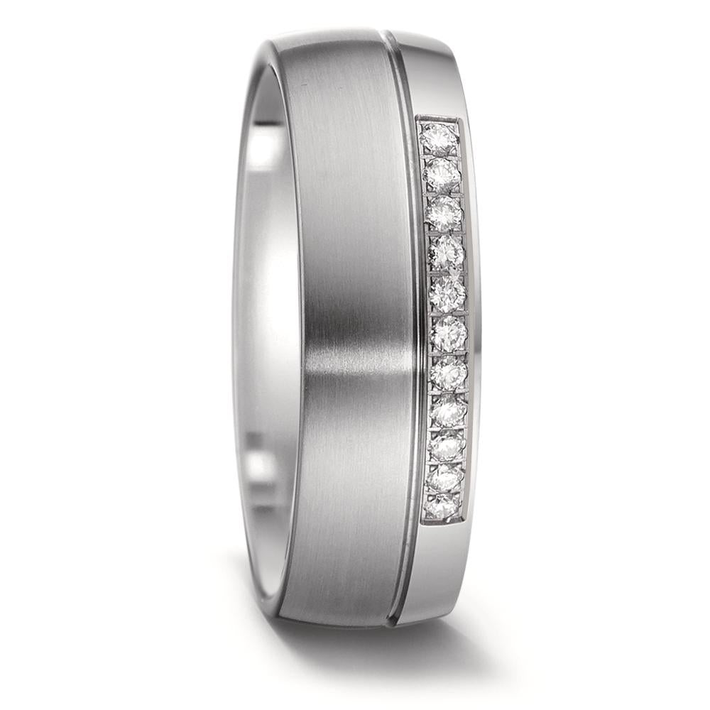 obrączka partnerska tytan Diament 0.11 ct, 11 kamienie, w-si