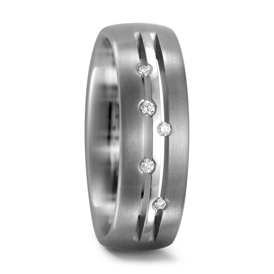 obrączka partnerska tytan Diament 0.05 ct, 5 kamienie, w-si