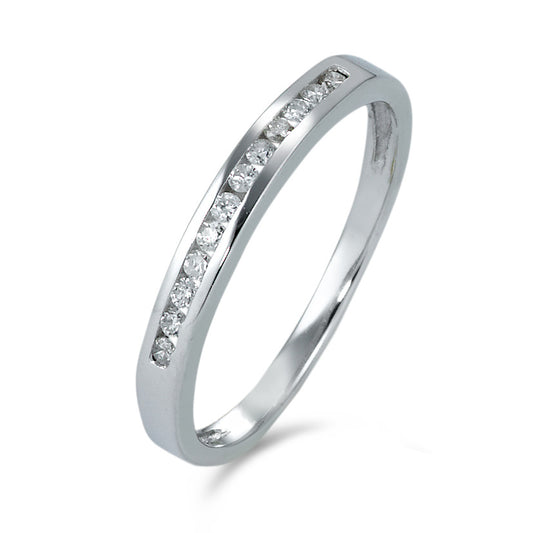 pierścionek pamięci złoto białe 750/18 K Diament 0.12 ct, 12 kamienie, p1