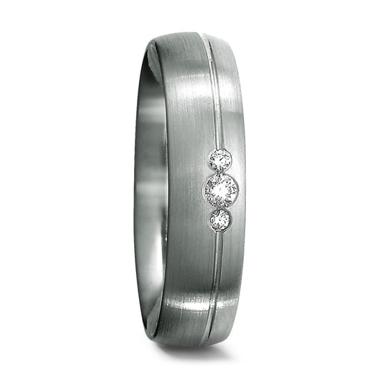 obrączka partnerska platyna 950 Diament 0.06 ct, 3 kamienie, tw-if