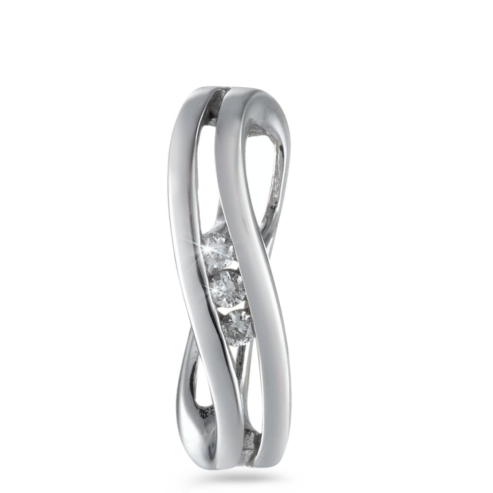 wisiorek złoto białe 750/18 K Diament biały, 0.06 ct, 3 kamienie, w-si