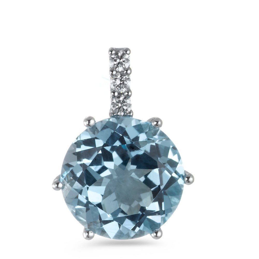 wisiorek złoto białe 750/18 K Topaz niebieski, 0.09 ct, 3 kamienie, [Brillant], w-si