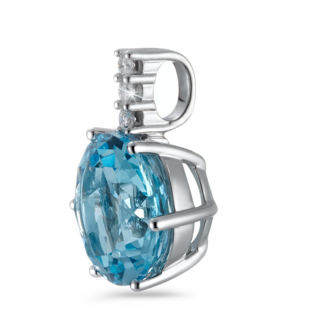 wisiorek złoto białe 750/18 K Topaz niebieski, 0.09 ct, 3 kamienie, [Brillant], w-si