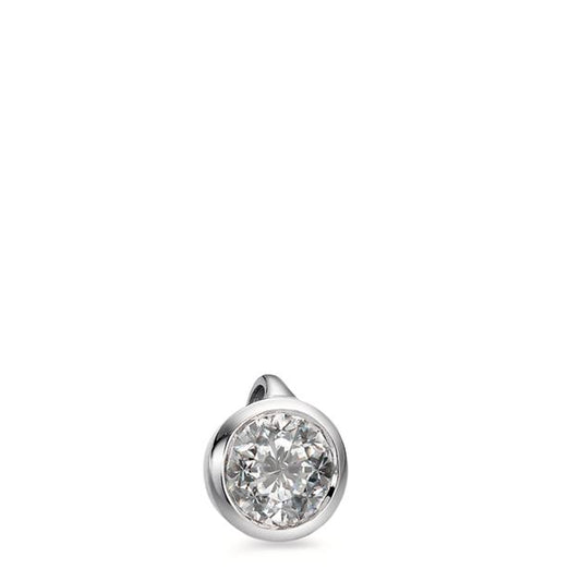 wisiorek złoto białe 750/18 K Diament biały, 0.10 ct, [Brillant], w-si Ø4.5 mm