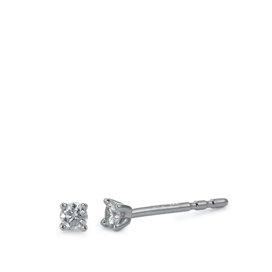 kolczyki wkrętki złoto białe 750/18 K Diament biały, 0.10 ct, 2 kamienie, [Brillant], w-si