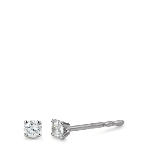 kolczyki wkrętki złoto białe 750/18 K Diament biały, 0.15 ct, 2 kamienie, [Brillant], w-si Ø2.5 mm