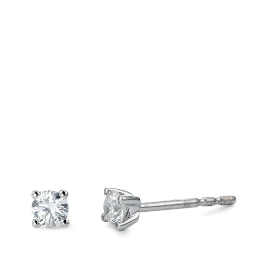 kolczyki wkrętki złoto białe 750/18 K Diament biały, 0.25 ct, 2 kamienie, [Brillant], w-si Ø3 mm