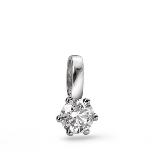 wisiorek złoto białe 750/18 K Diament biały, 0.05 ct, [Brillant], w-si