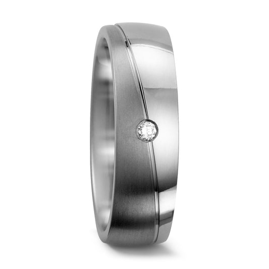 obrączka partnerska tytan Diament 0.03 ct, w-si