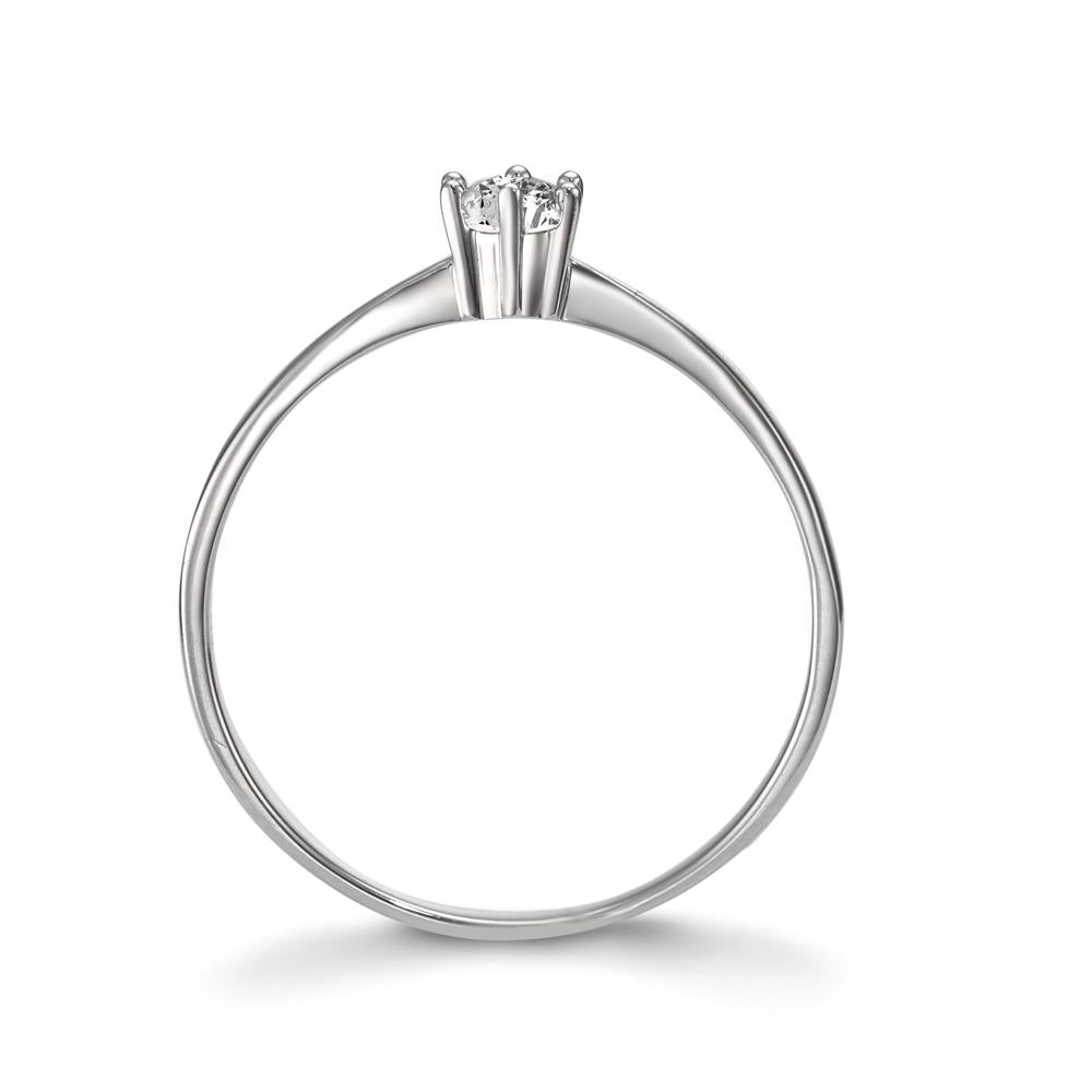 pierścionek solitär złoto białe 750/18 K Diament biały, 0.15 ct, si