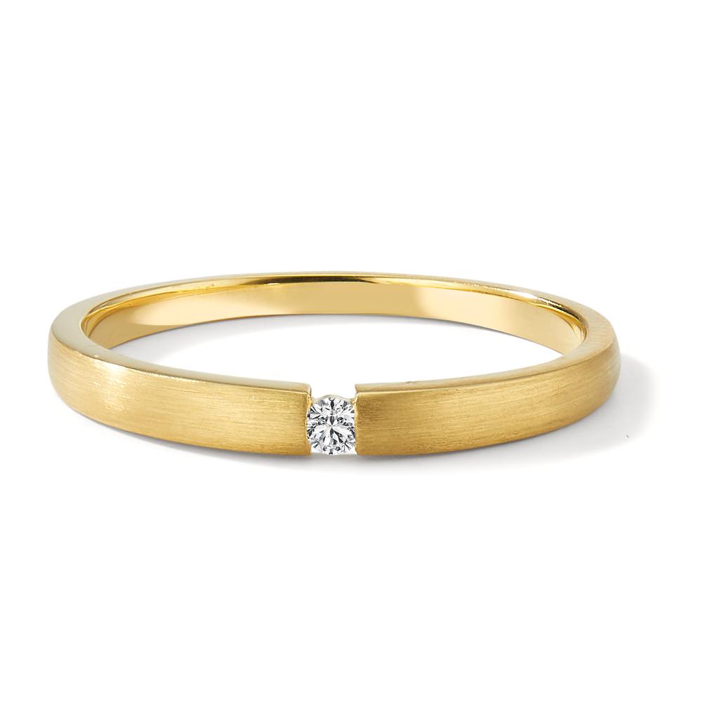 pierścionek solitär złoto żółte 750/18 K Diament 0.03 ct, w-si