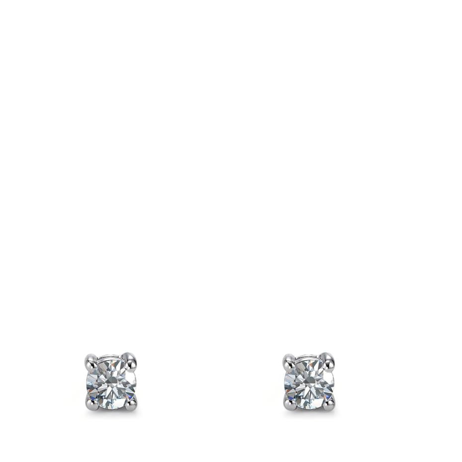 kolczyki wkrętki złoto białe 750/18 K Diament 0.06 ct, 2 kamienie, w-si Ø2 mm