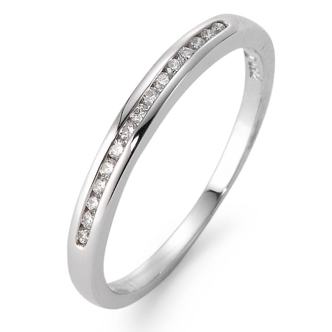 pierścionek pamięci złoto białe 750/18 K Diament 0.12 ct, 15 kamienie, w-si