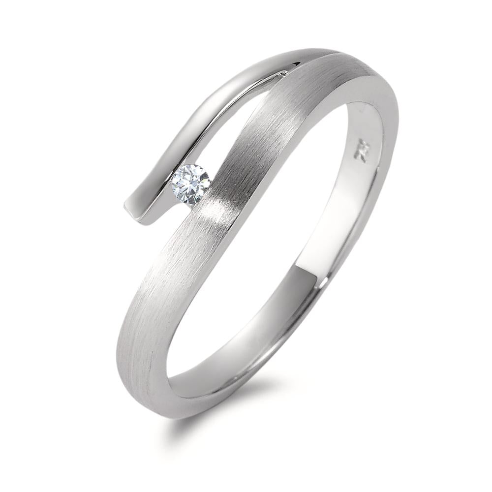 pierścionek złoto białe 750/18 K Diament 0.03 ct, w-si