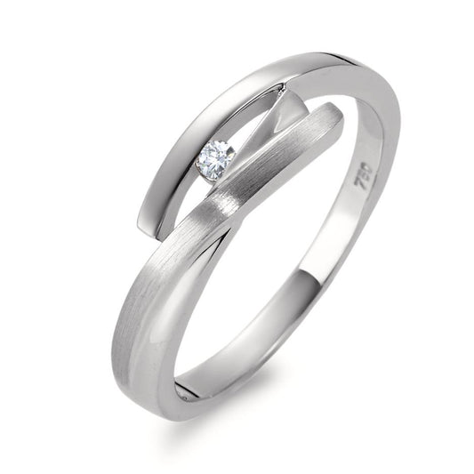 pierścionek złoto białe 750/18 K Diament 0.03 ct, w-si