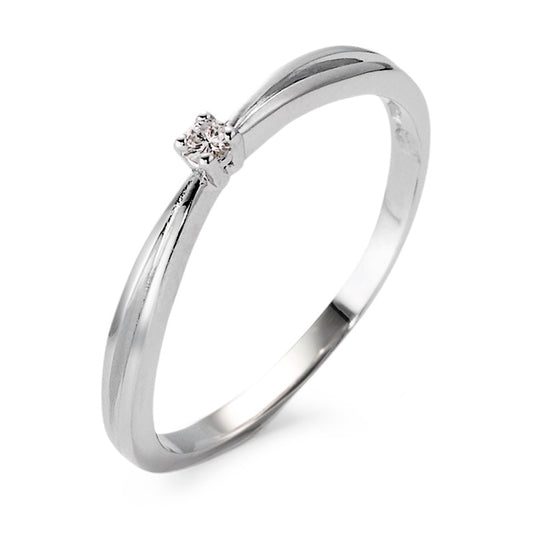 pierścionek solitär złoto białe 750/18 K Diament 0.03 ct, vsi