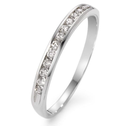 pierścionek pamięci złoto białe 750/18 K Diament biały, 0.15 ct, 13 kamienie, w-si