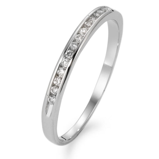 pierścionek pamięci złoto białe 750/18 K Diament biały, 0.10 ct, 16 kamienie, w-si