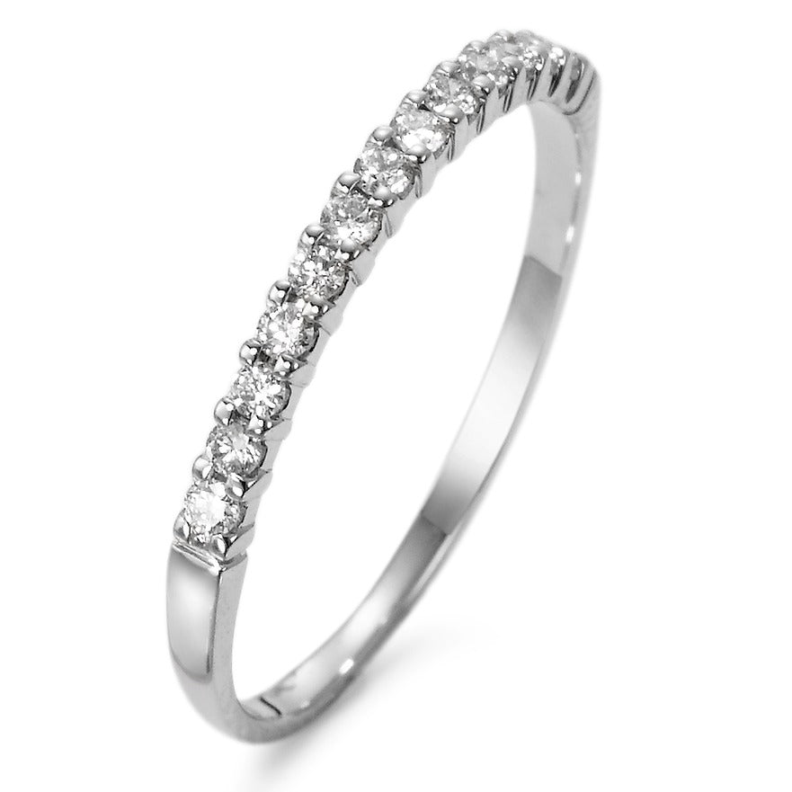 pierścionek pamięci złoto białe 750/18 K Diament biały, 0.15 ct, 13 kamienie, w-si