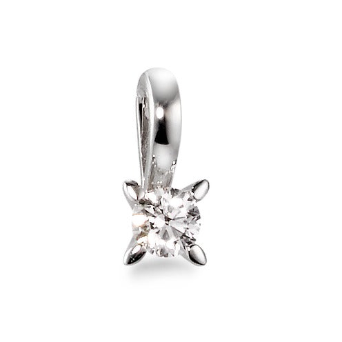 wisiorek złoto białe 750/18 K Diament biały, 0.05 ct, [Brillant], w-si