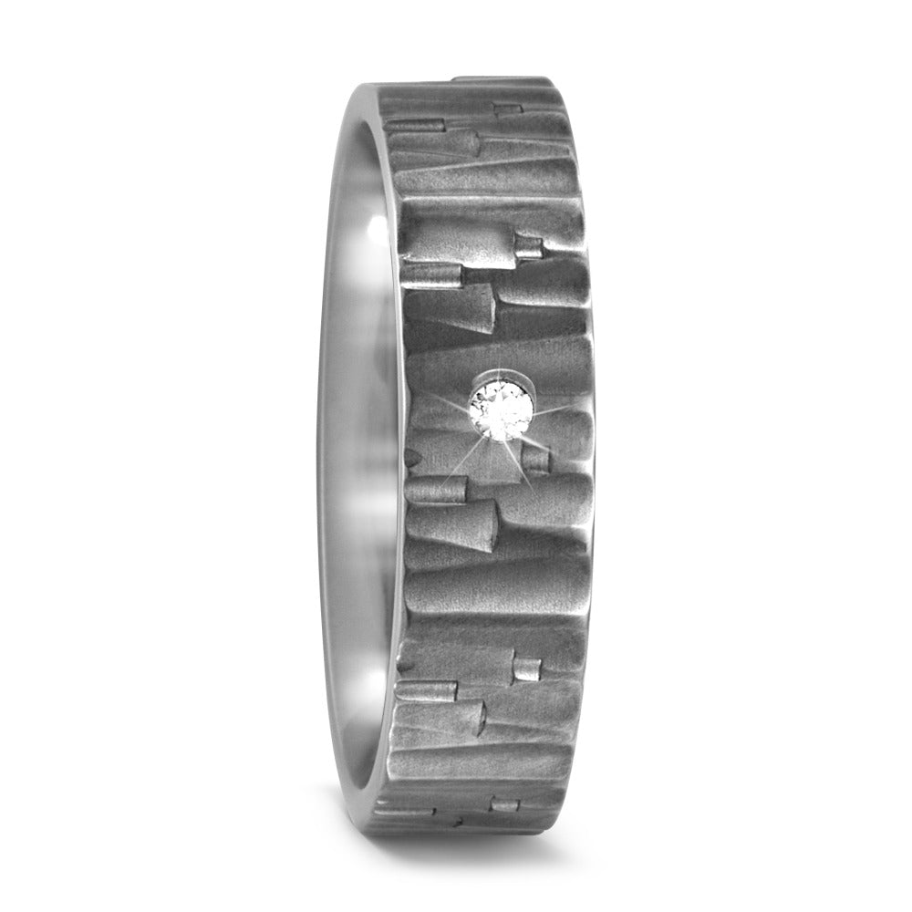 obrączka partnerska tytan Diament 0.03 ct, w-si