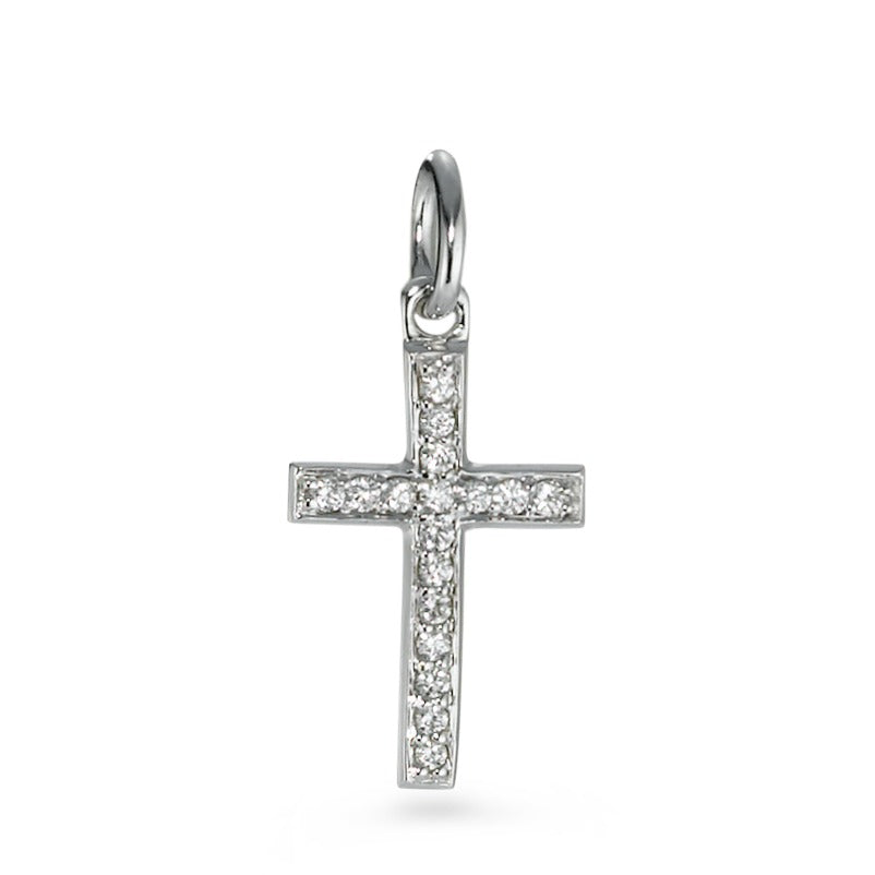 wisiorek złoto białe 750/18 K Diament 0.08 ct, 17 kamienie, w-si Przechodzić